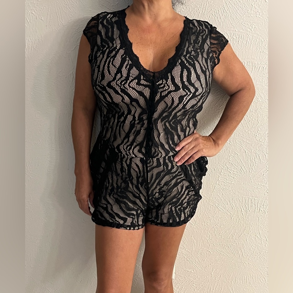 Black lace beautiful romper